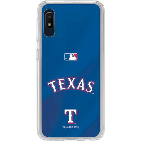 MLB Texas Rangers Alternate/Away Jersey Galaxy A10e Clear Case
