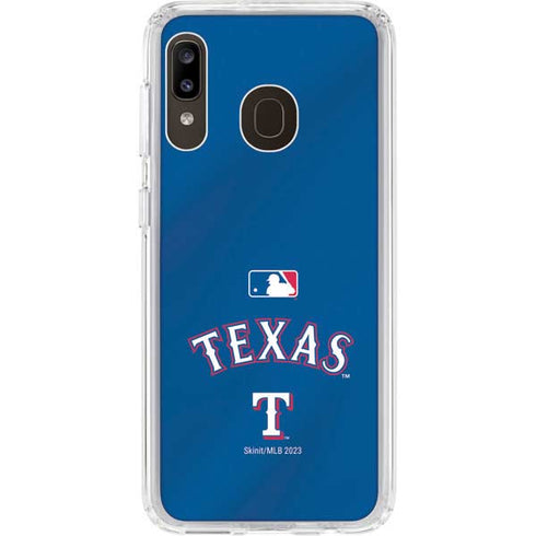 MLB Texas Rangers Alternate/Away Jersey Galaxy A20 Clear Case