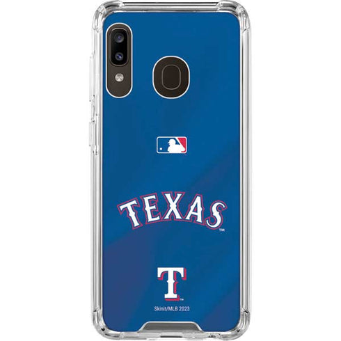 MLB Texas Rangers Alternate/Away Jersey Galaxy A30 Clear Case