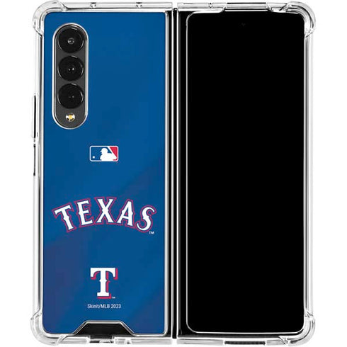 MLB Texas Rangers Alternate/Away Jersey Galaxy Z Fold4 5G Clear Case