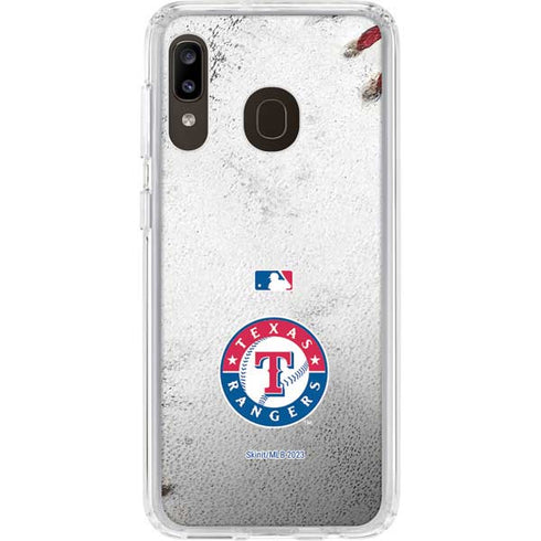 MLB Texas Rangers Game Ball Galaxy A20 Clear Case