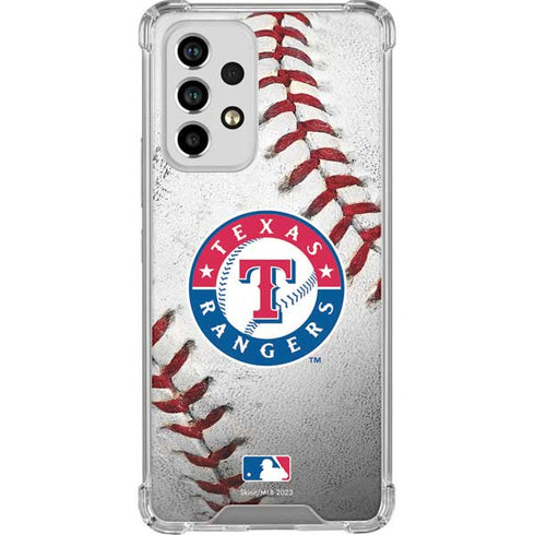 MLB Texas Rangers Game Ball Galaxy A53 5G Clear Case