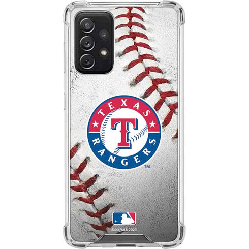 MLB Texas Rangers Game Ball Galaxy A72 5G Clear Case