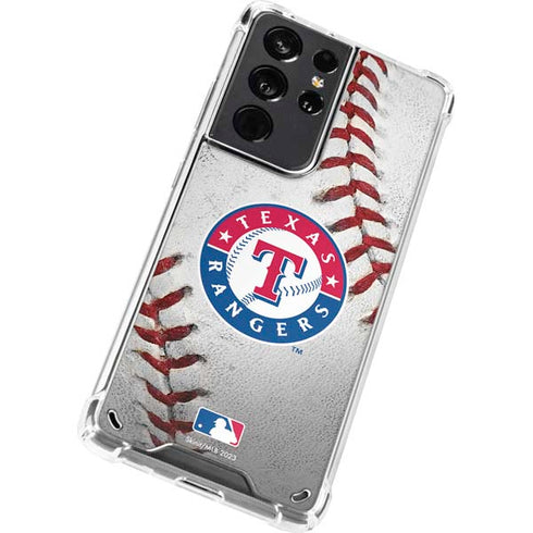 MLB Texas Rangers Game Ball Galaxy S21 Ultra 5G Clear Case