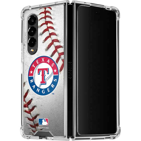 MLB Texas Rangers Game Ball Galaxy Z Fold4 5G Clear Case