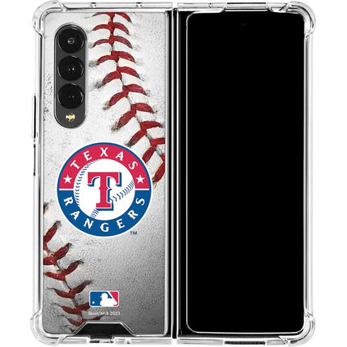 MLB Texas Rangers Game Ball Galaxy Z Fold4 5G Clear Case