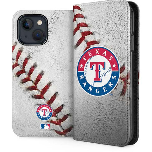 MLB Texas Rangers Game Ball iPhone 14 Plus Folio Case