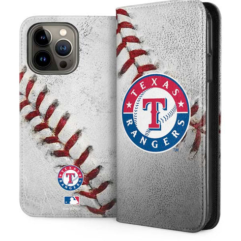 MLB Texas Rangers Game Ball iPhone 15 Pro Max Folio Case