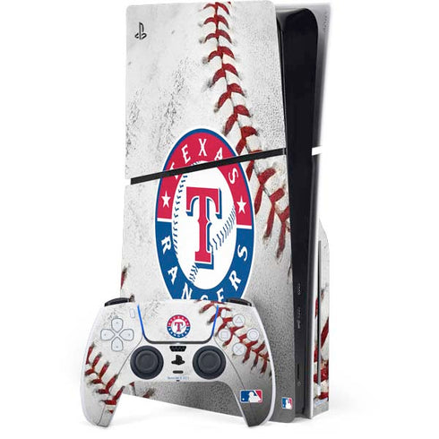 MLB Texas Rangers Game Ball PS5 Slim Disk Bundle Skin