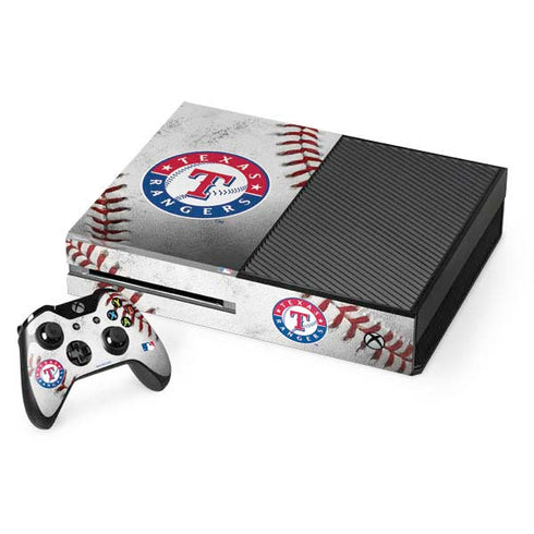 MLB Texas Rangers Game Ball Xbox One Console and Controller Bundle Skin