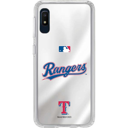 MLB Texas Rangers Home Jersey Galaxy A10e Clear Case