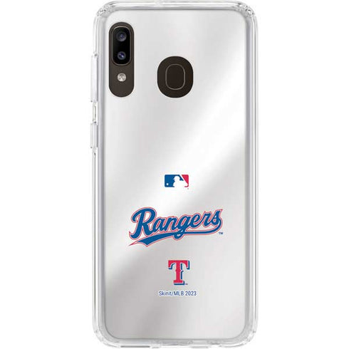 MLB Texas Rangers Home Jersey Galaxy A20 Clear Case