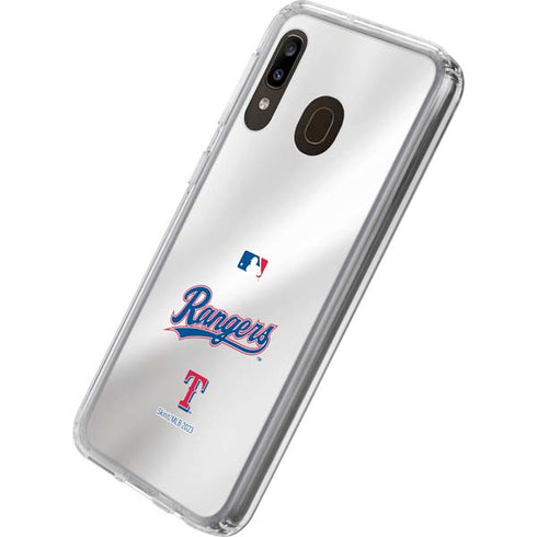 MLB Texas Rangers Home Jersey Galaxy A20 Clear Case