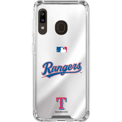 MLB Texas Rangers Home Jersey Galaxy A30 Clear Case