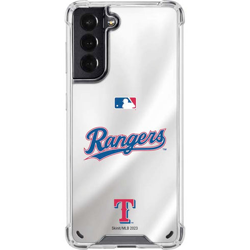 MLB Texas Rangers Home Jersey Galaxy S21 5G Clear Case