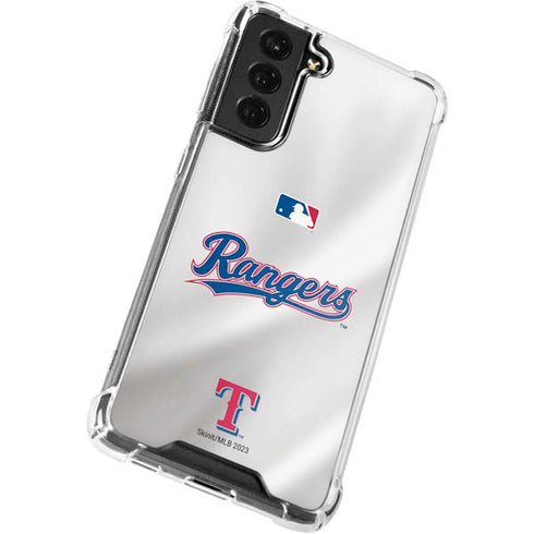 MLB Texas Rangers Home Jersey Galaxy S21 FE Clear Case