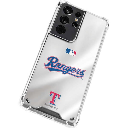 MLB Texas Rangers Home Jersey Galaxy S21 Ultra 5G Clear Case