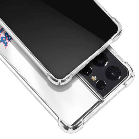 MLB Texas Rangers Home Jersey Galaxy S21 Ultra 5G Clear Case
