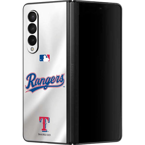 MLB Texas Rangers Home Jersey Galaxy Z Fold3 5G Skin
