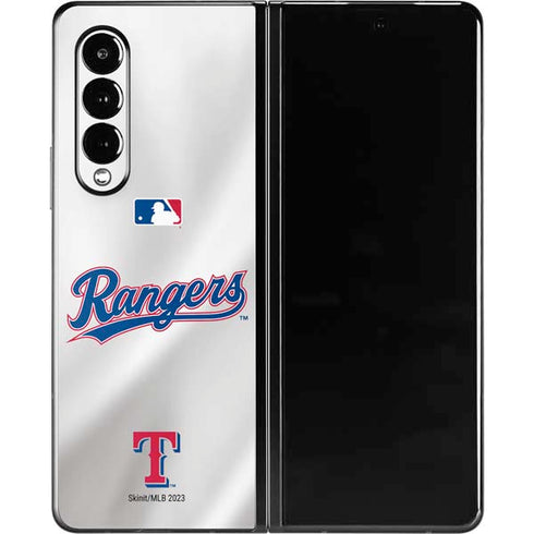MLB Texas Rangers Home Jersey Galaxy Z Fold3 5G Skin