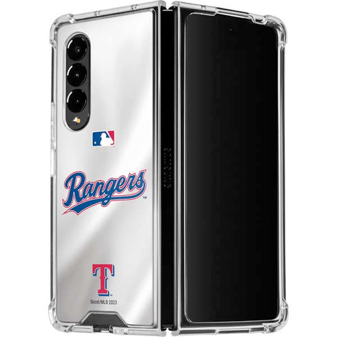 MLB Texas Rangers Home Jersey Galaxy Z Fold4 5G Clear Case