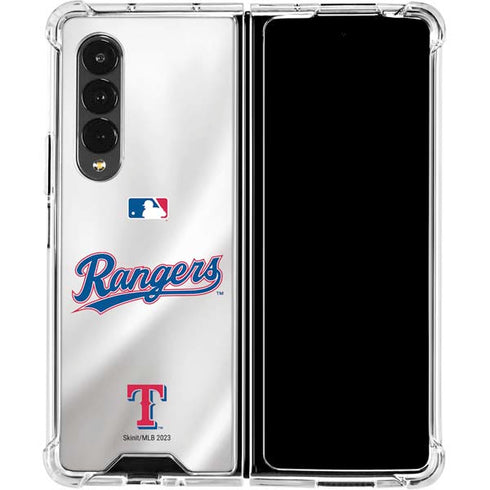 MLB Texas Rangers Home Jersey Galaxy Z Fold4 5G Clear Case