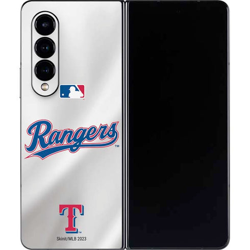 MLB Texas Rangers Home Jersey Galaxy Z Fold4 5G Skin