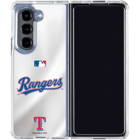 MLB Texas Rangers Home Jersey Galaxy Z Fold5 5G Clear Case