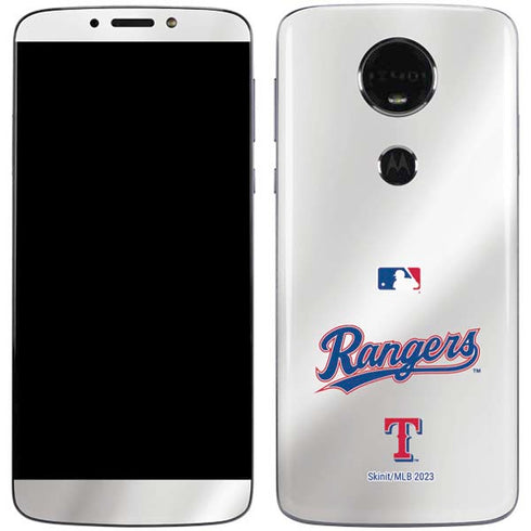 MLB Texas Rangers Home Jersey Moto E5 Plus Skin