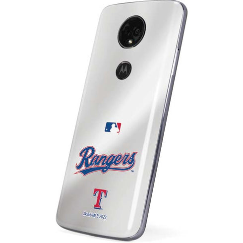 MLB Texas Rangers Home Jersey Moto E5 Plus Skin