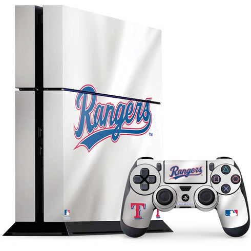 MLB Texas Rangers Home Jersey PS4 Console and Controller Bundle Skin