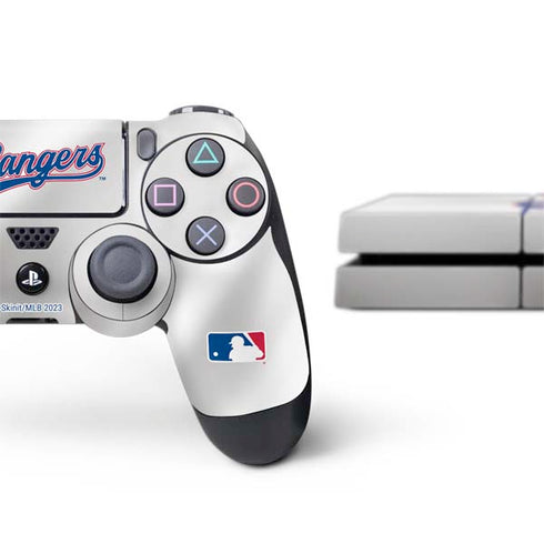 MLB Texas Rangers Home Jersey PS4 Console and Controller Bundle Skin