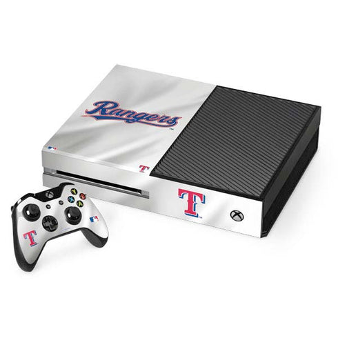 MLB Texas Rangers Home Jersey Xbox One Console and Controller Bundle Skin