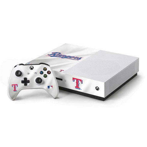 MLB Texas Rangers Home Jersey Xbox One S Console and Controller Bundle Skin