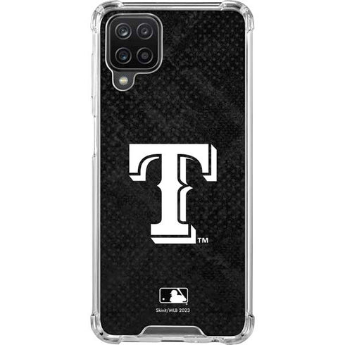 MLB Texas Rangers Jays Dark Wash Galaxy A12 Clear Case