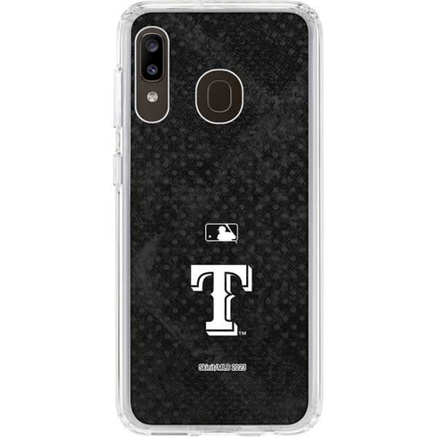 MLB Texas Rangers Jays Dark Wash Galaxy A20 Clear Case