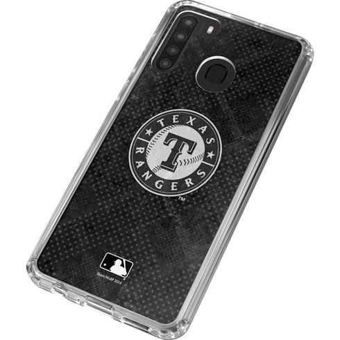 MLB Texas Rangers Jays Dark Wash Galaxy A21 Clear Case