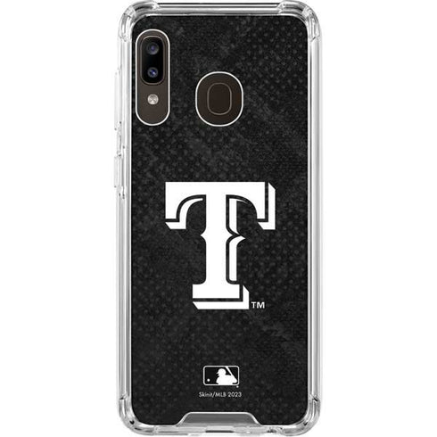 MLB Texas Rangers Jays Dark Wash Galaxy A30 Clear Case