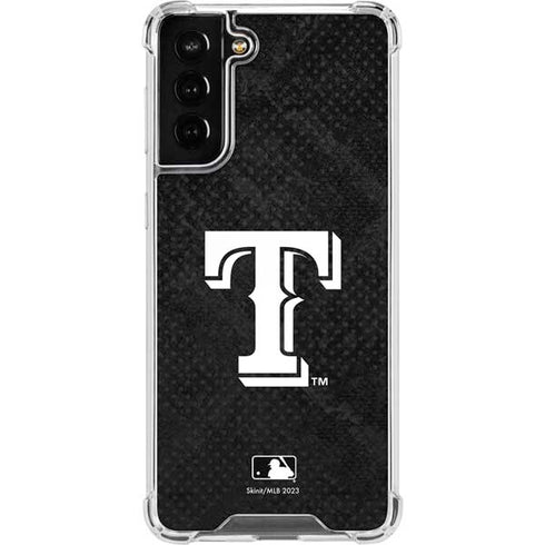 MLB Texas Rangers Jays Dark Wash Galaxy S21 FE Clear Case