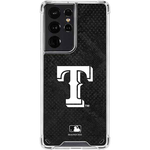 MLB Texas Rangers Jays Dark Wash Galaxy S21 Ultra 5G Clear Case