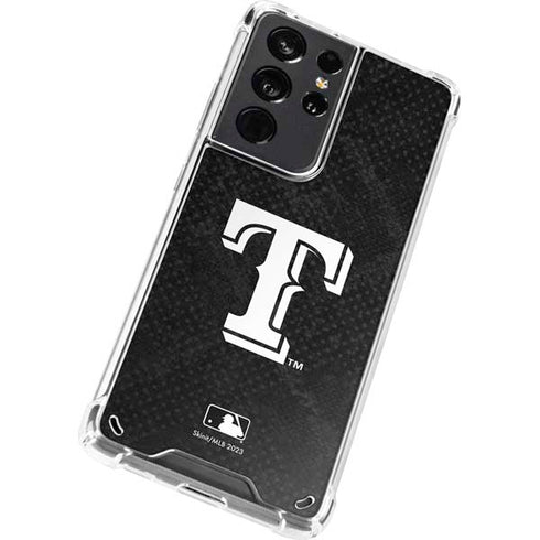MLB Texas Rangers Jays Dark Wash Galaxy S21 Ultra 5G Clear Case