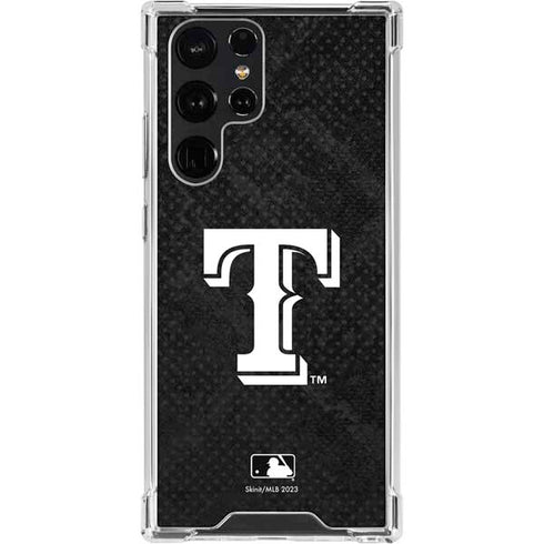 MLB Texas Rangers Jays Dark Wash Galaxy S22 Ultra Clear Case