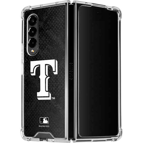 MLB Texas Rangers Jays Dark Wash Galaxy Z Fold4 5G Clear Case