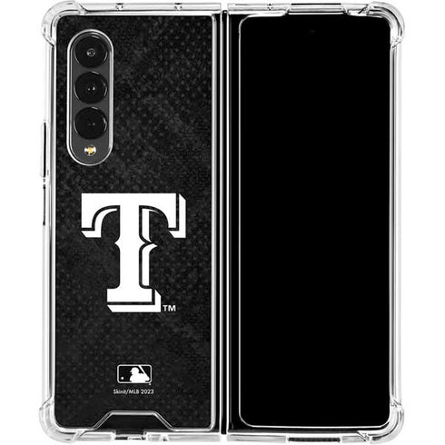 MLB Texas Rangers Jays Dark Wash Galaxy Z Fold4 5G Clear Case