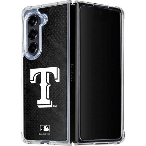 MLB Texas Rangers Jays Dark Wash Galaxy Z Fold5 5G Clear Case
