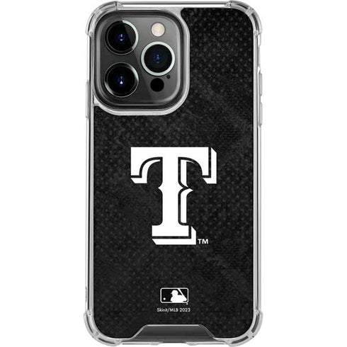 MLB Texas Rangers Jays Dark Wash iPhone 15 Pro Clear Case