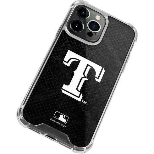 MLB Texas Rangers Jays Dark Wash iPhone 14 Pro Clear Case