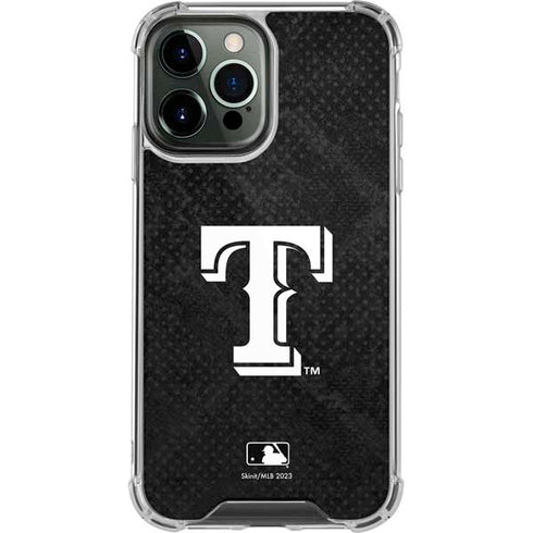 MLB Texas Rangers Jays Dark Wash iPhone 14 Pro Max Clear Case