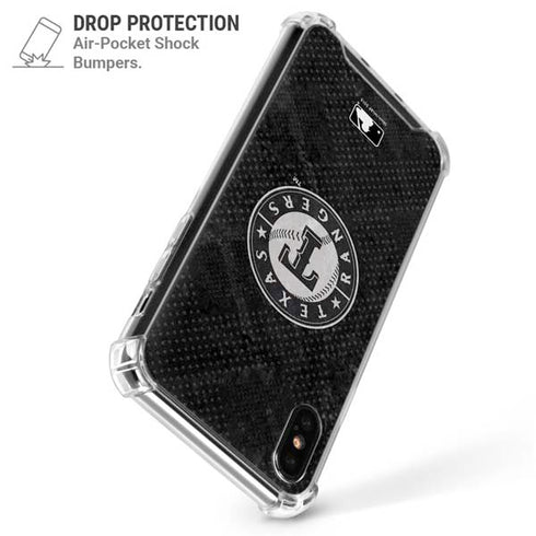 MLB Texas Rangers Jays Dark Wash iPhone XS Max Clear Case