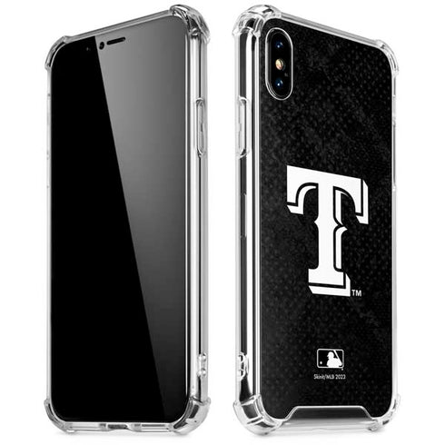 MLB Texas Rangers Jays Dark Wash iPhone XS Max Clear Case